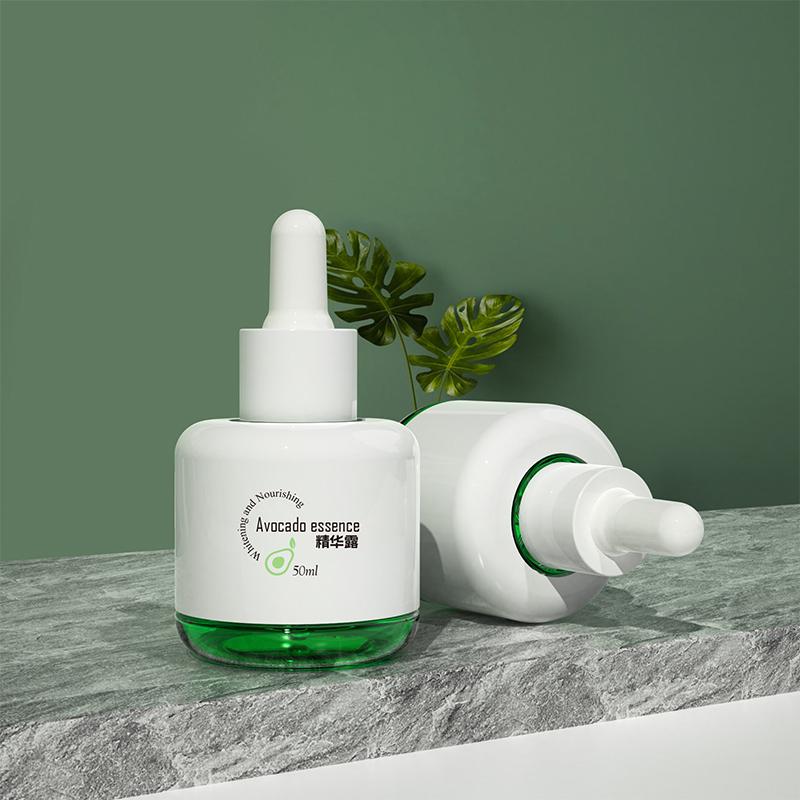 Essential Oil Bottle 50ml Transparent Green PETG Plastic Leak-Proof Essence Serum Dropper for Face and Eye Care