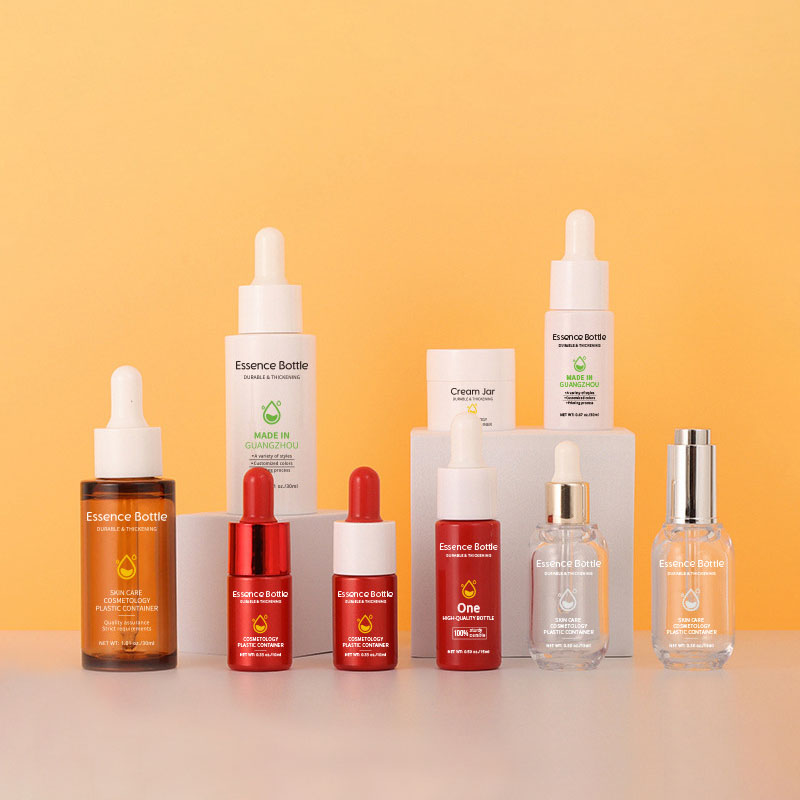 Fashion Amber clear 10ml 15ml 20ml 30ml 40ml 50ml Cylinder Small Plastic Dropper Bottle Serum Essential Oil for Cosmetic