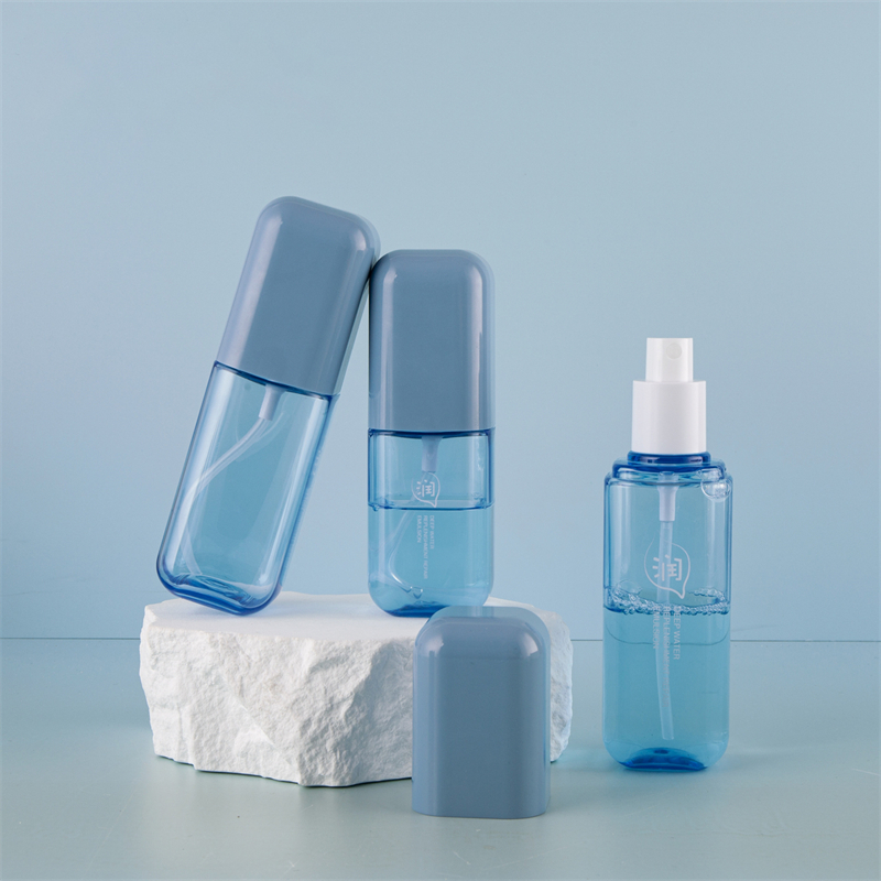 80ml 100ml 120ml Thick Wall PET Plastic Blue Cosmetic Setting Spray Soothing Moisturizing Bottle