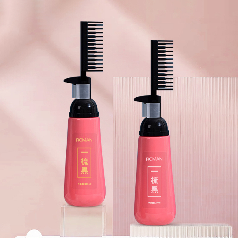 150ml 180ml 200ml Foaming Pump Salon Hair Comb Oil Dispenser Bottles Plastic Hair Comb Applicator Bottle