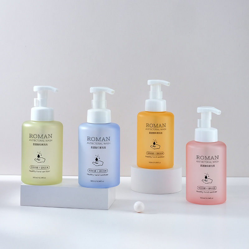 500ml 600ml Matte Pet Mousse Foam Bottle Pressing Hand Sanitizer Foam Bottle Face Wash Facial Cleanser Bubble Bottle