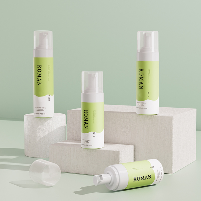 50ml 80ml 100ml 120ml 150ml 200ml Organic Face Wash Foam Bubble Bottle Wholesale Private Label Amino Acid Moisturizing Cleanser Customized Package
