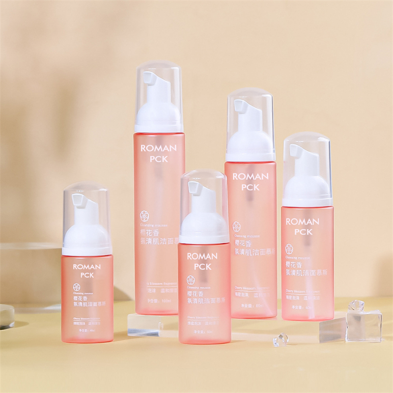 50ml 80ml 100ml 120ml 150ml 200ml Soap Dispenser Foaming Bottle Frosted PET Gradient Pink Facial Cleanser Mousses Bottle Shampoo Shower Gel Foam Pump Bottle