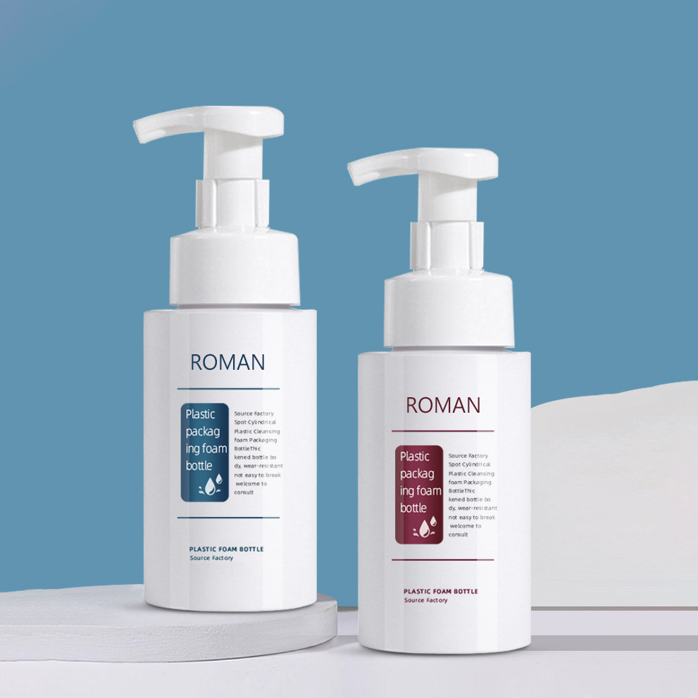 Plastic Cute Round Hand Sanitizer Cleansing Foam Pump Bottle 200ml 300ml 500ml Sizes for Facial Cleanser Shampoo Packaging