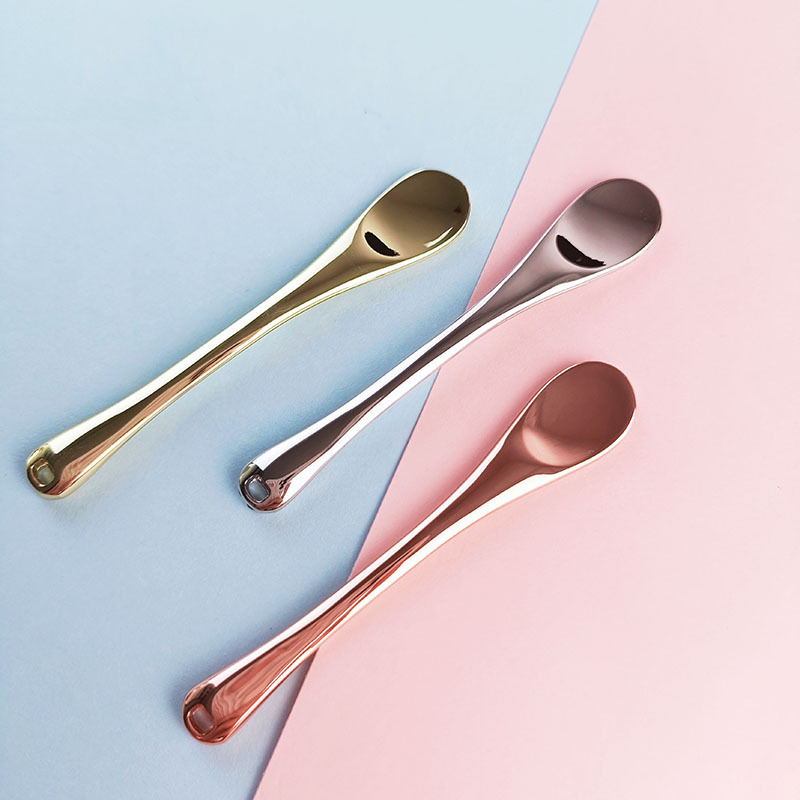 3 Colors Reusable Mini Metal Zinc Alloy Eye Cream Spoon Makeup Spatula For Eye Cream Application