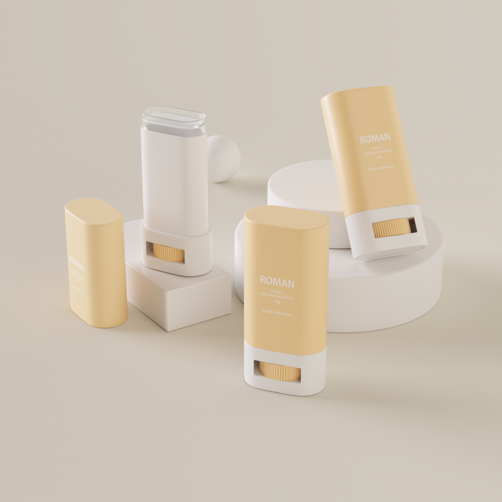 Waist-Shaped Oem Odm Top Filling Packaging Color Empty Twist-Up Plastic Clear Solid Deodorant Container