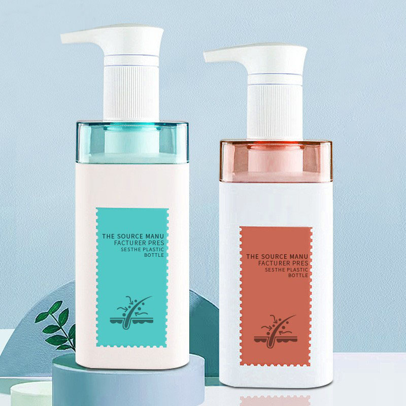500ml 750ml Luxury Empty Cosmetic Square Shoulder Plastic Hotel Lotion Shampoo Pump Bottle and Conditioner With Hand Wash Soap Dispenser