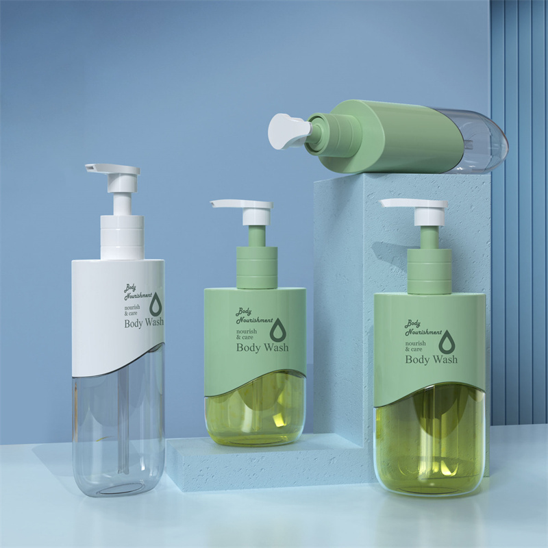 PCR Recyclable 200ml 250ml 300ml Plastic Pet Oval Bottle Nourishing Fragrance Body Wash Press Lotion Shampoo Shower Gel Bottle