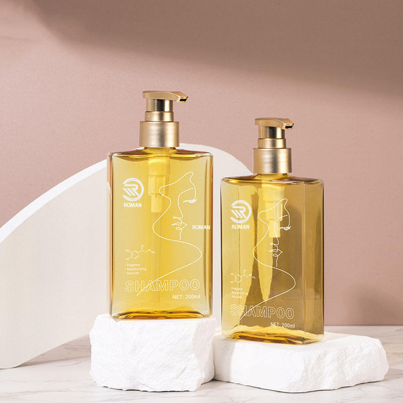 150ml 200ml Flat Square Shower Gel Facial Wash Body Lotion Conditioner Gold Pump Bottle Skincare Makeup Remover Oil Dispenser