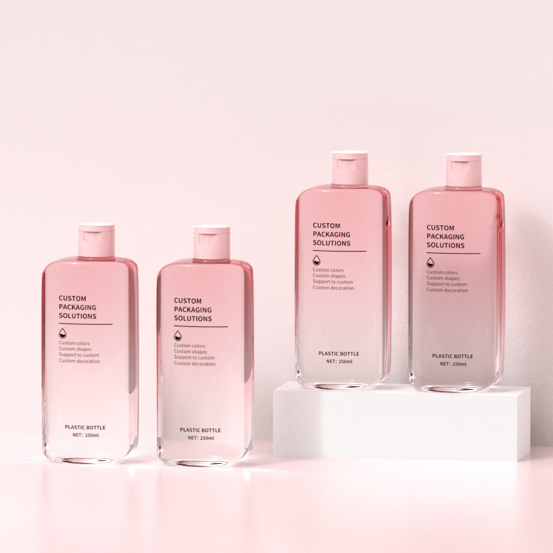 250ml Flat Moisturizing Massage Cream Bottle Facial Cleanser Body Lotion Container Shower Gel Shampoo Bottle For Sunscreen