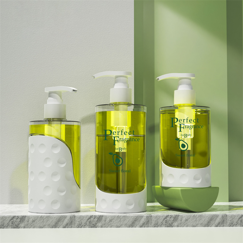 300ml 400ml 500ml Flat Shoulder Sleeve Design Cosmetics Lotion Container Shampoo Bottles Dispenser Personal Care Shower Gel Plastic Bottles