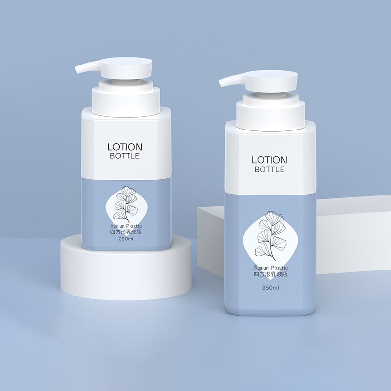 350ml 500ml Large-Capacity Square Pet Plastic Sub-Bottling Bottle Daily Necessities Care Shower Empty Shampoo Container For Bath Gel 800ml 1000ml