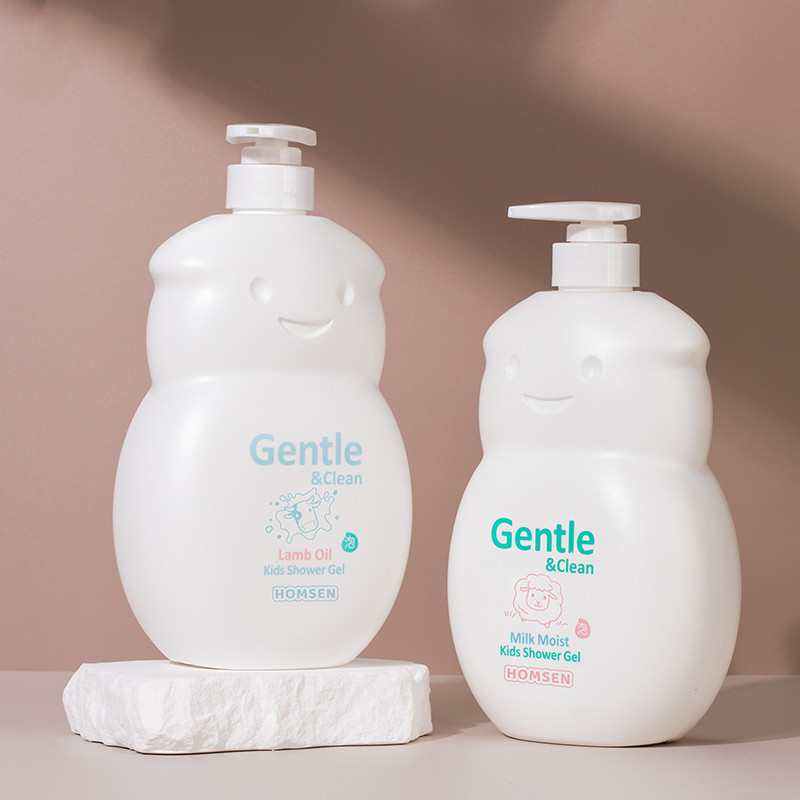 Cute Baby Shape Kids Shampoo and Conditioner Bottle Plastic Baby Shampoo Lotion Bottle For Children Skin Care Dispenser 1000ml