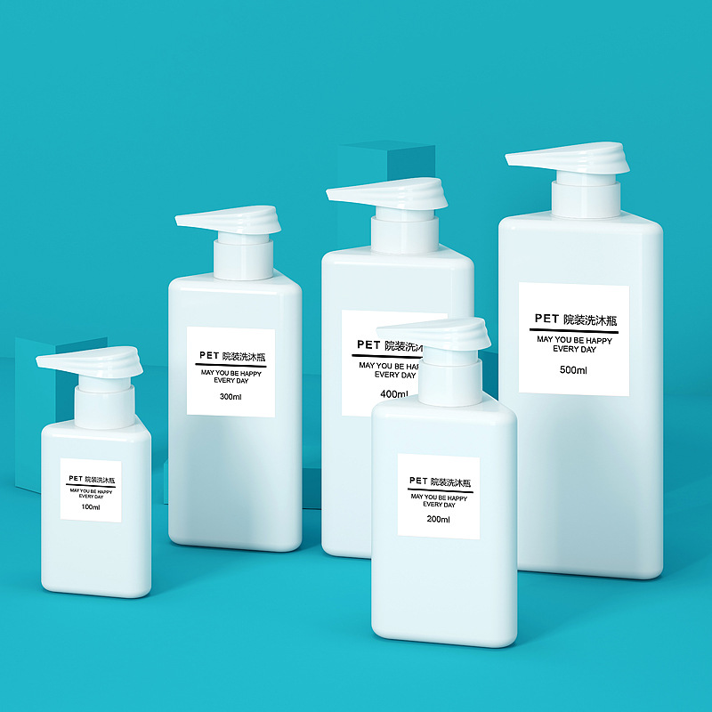 New Triangular PET Plastic Empty Bottle For Facial Cleanser Lotion or Skincare Lotion 100ml 200ml 300ml 400ml 500ml Cosmetic Bottle