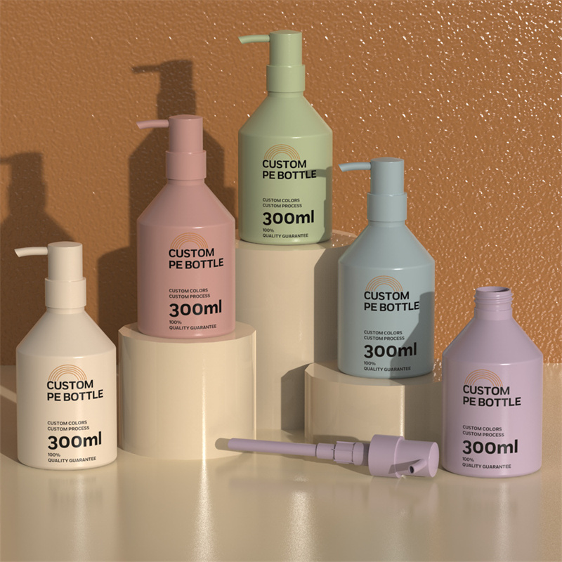 Reliable 300ml Plastic Oblique Shoulder Lotion Pump Bottle Cosmetic Body Wash Oil Cleanser Bottles Long Nozzle Dispenser For Hair Care