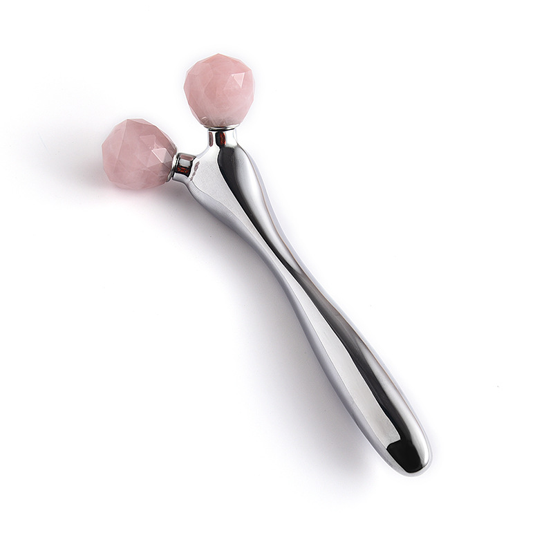Y-Shaped Facial Roller With Jade Roller & Zinc Alloy Handle