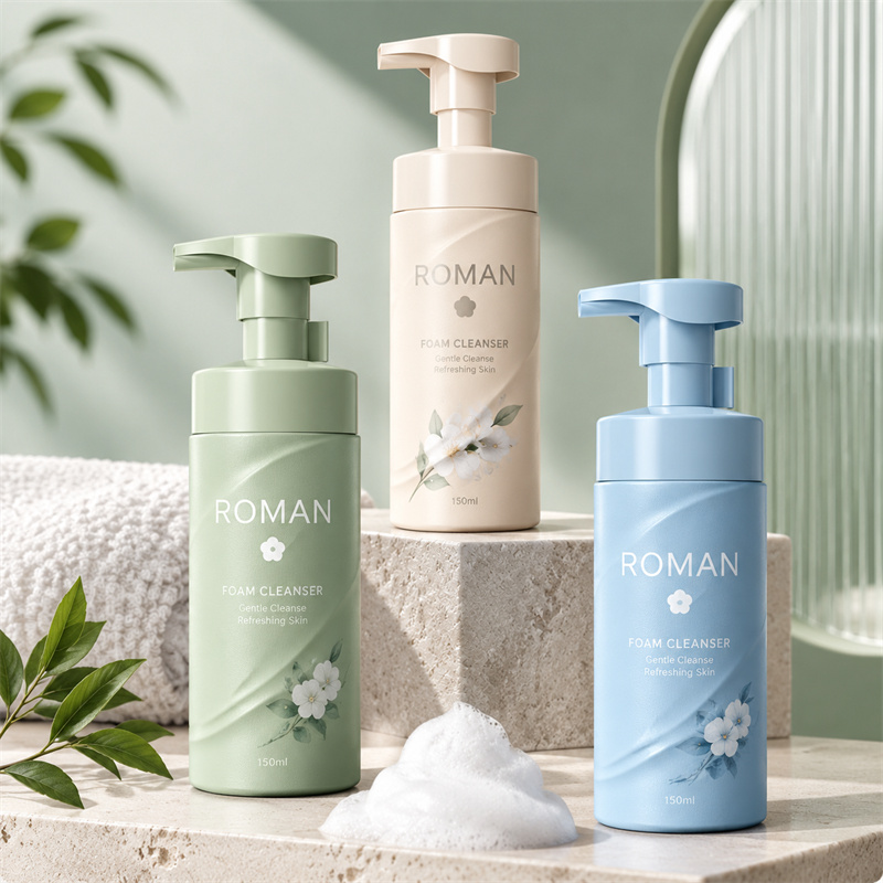 250ml 350ml PET foam bottle with with delicate floral patterns